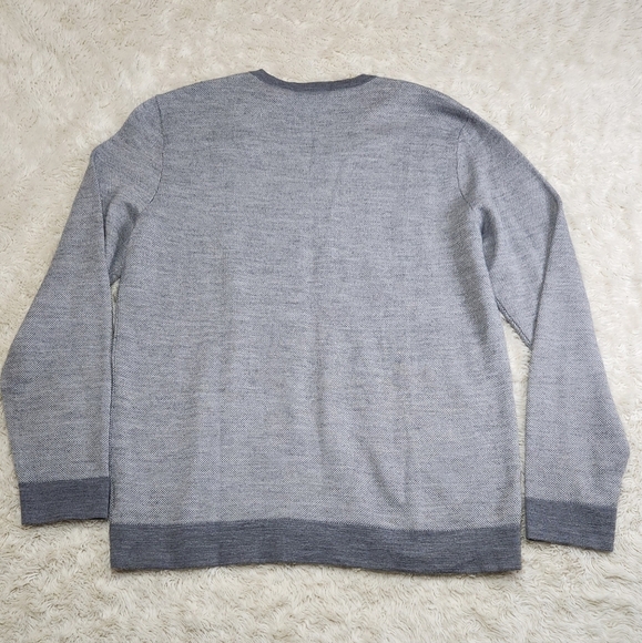 Calvin Klein Mens Merino Wool Blend V-Neck Pullover Sweater Gray Sz Large - Picture 4 of 10